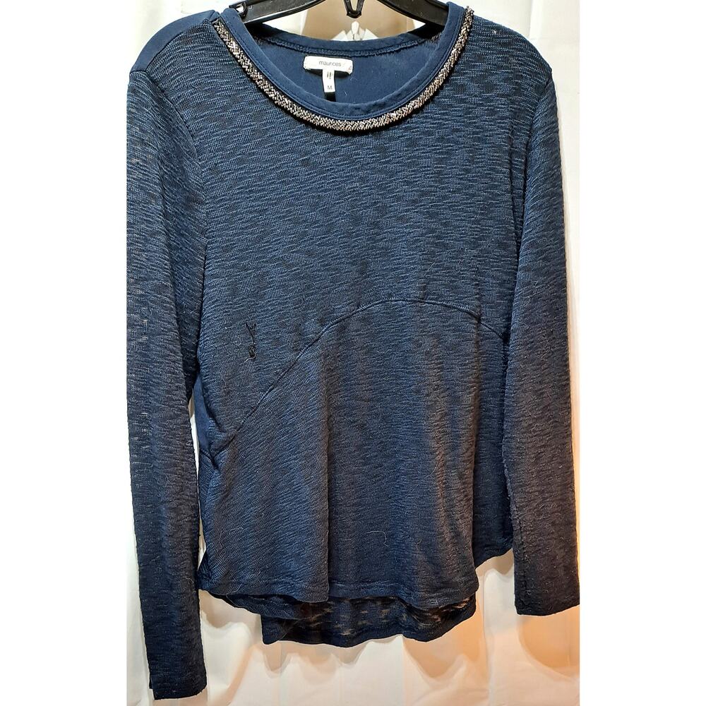 Maurice's Unique Lacie Top with Glittery Neckline - M